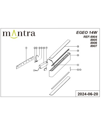 EGEO * APLIQUE LED 14W 3000K NEGRO